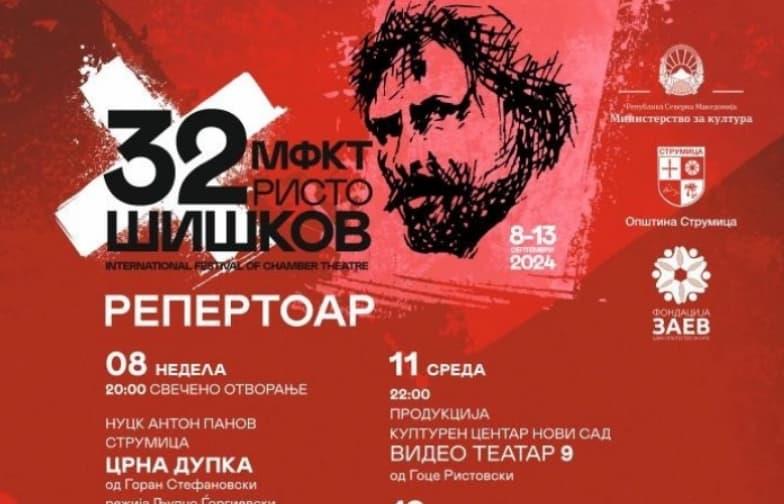 Почнува 32.издание на Меѓународниот фестивал на камерен театар „Ристо Шишков“