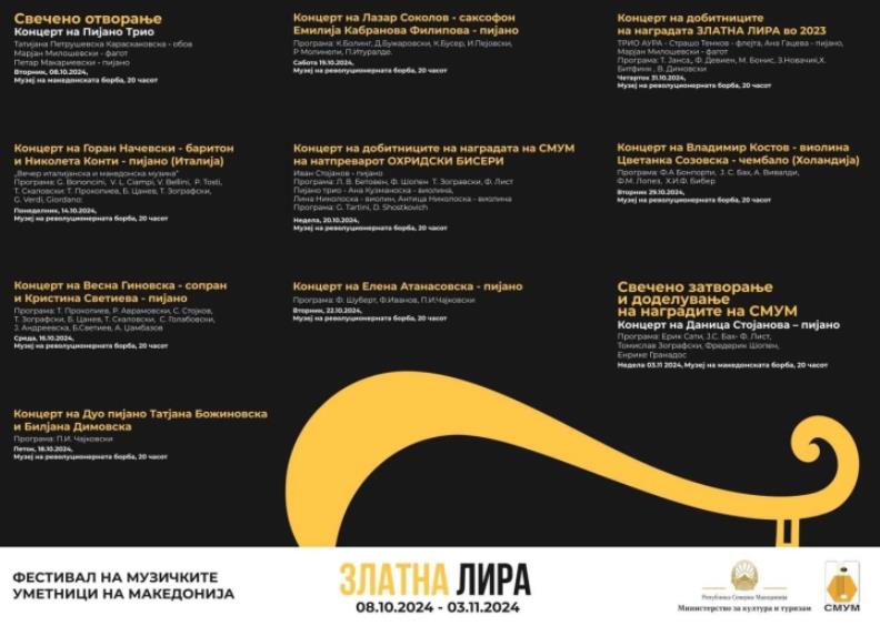 Започнува „Златна лира“ - Фестивал на музичките уметници на Македонија