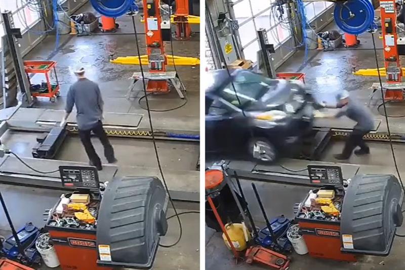Страшна несреќа во САД: Механичар бил „збришан“ во дел од секунда (ВИДЕО)