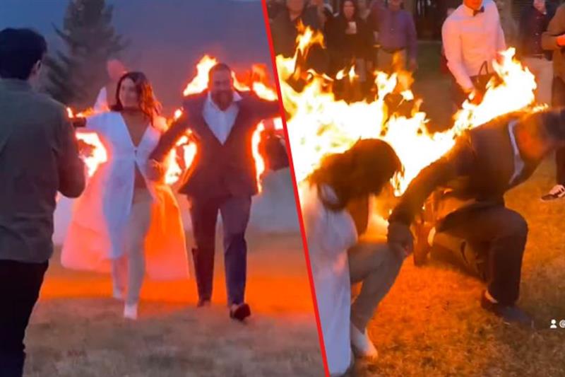 Младенци се запалија на денот на свадбата, сватовите шокирани (ВИДЕО)