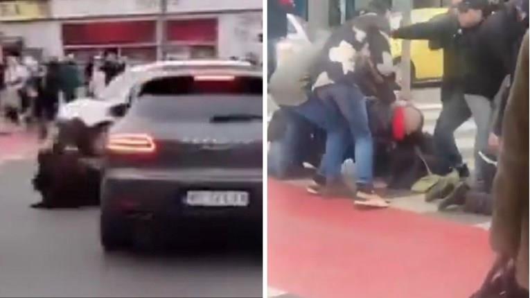 Со автомобил влетале меѓу демонстрантите во Нови Сад и почнале да ги тепаат (ВИДЕО)