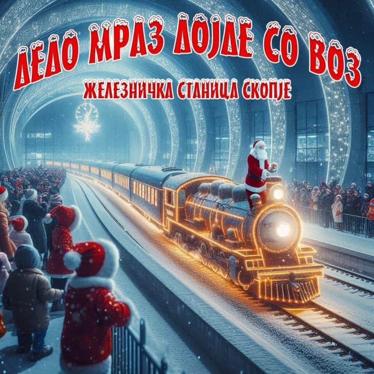 „Дедо Мраз дојде со воз“ - Мултимедијален новогодишен настан на Железничката станица во Скопје