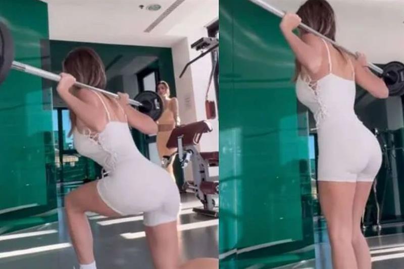 Најатрактивната спортска новинарка на празничен тренинг во теретана (ФОТО)
