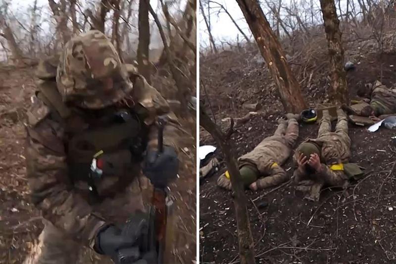 Руски војници снимиле како ликвидираат шест украински заробеници (Вознемирувачко видео) 