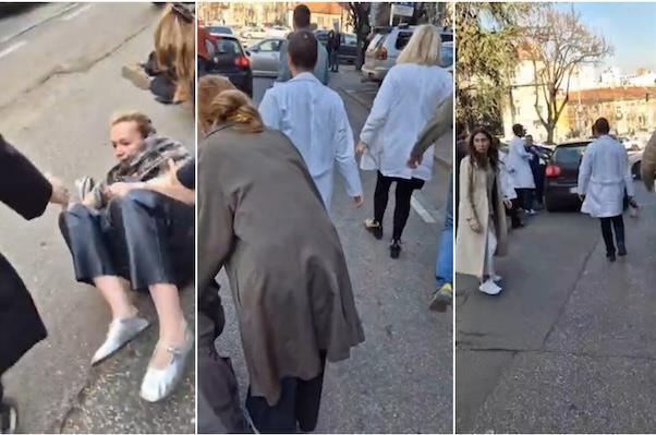Нови Сад: Автомобил влета во протест и удри двајца лекари (ВИДЕО)