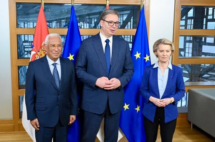 Вучиќ се сретна со Кошта и Фон дер Лајен: Иднината на Србија е во ЕУ 
