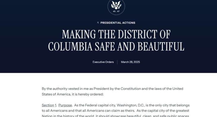 Трамп потпиша указ за „разубавување“ на американската престолнина 