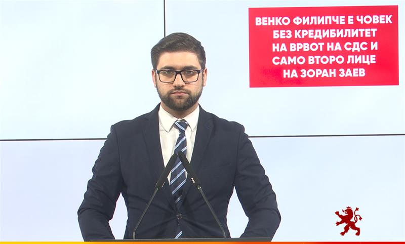 Манасиевски: Венко Филипче е човек без кредибилитет на врвот на СДС и само второ лице на Заев