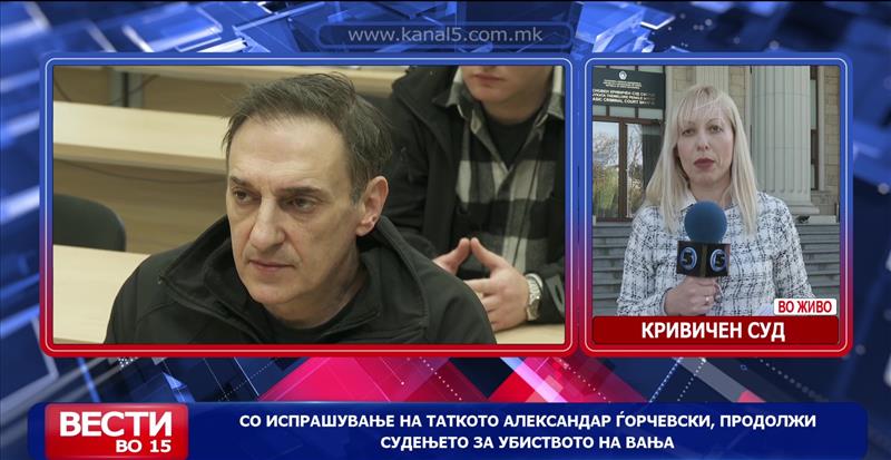Со испрашување на таткото Александар Ѓорчевски, продолжи судењето за убиството на Вања