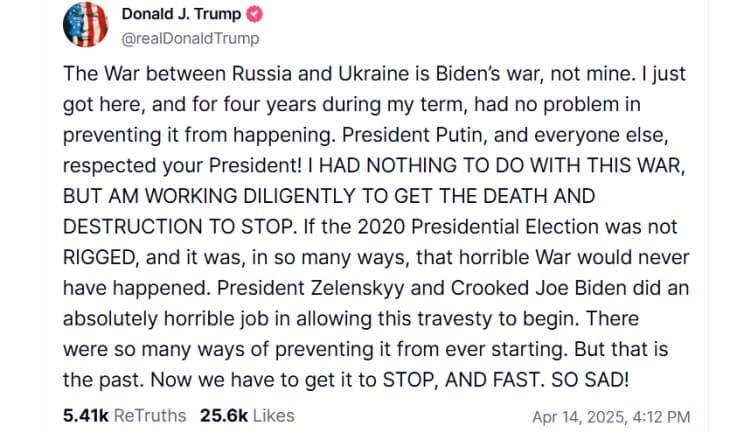 Трамп ги обвини Бајден и Зеленски за војната во Украина