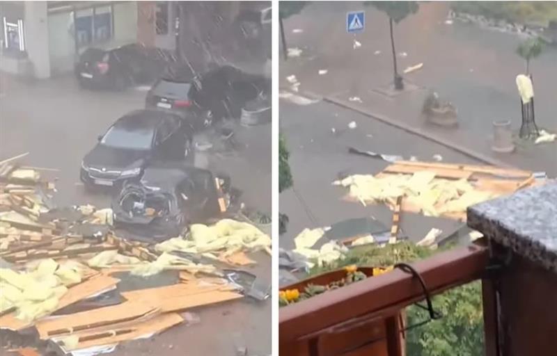 Големо невреме во Србија- во Младеновац ветрот „однесе “ цела зграда (ВИДЕО)
