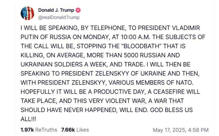 Трамп најави одвоени телефонски разговори со Путин и Зеленски в понеделник