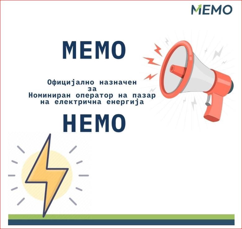 Националниот оператор на пазар на електрична енергија (МЕМО) официјално назначен за НЕМО