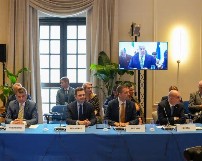 Муцунски на одбележување на 70-годишнината од Конференцијата во Месина, во Таормина, Италија