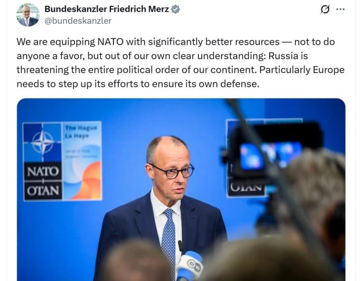 Мерц: Зголемувањето на трошоците на НАТО не е за да направиме некому услуга
