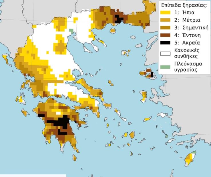 Високо ниво на суша во речиси цела Грција