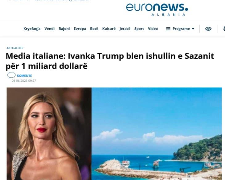 Италијански медиуми: Иванка Трамп го купила островот Сазан во Албанија за над милијарда долари