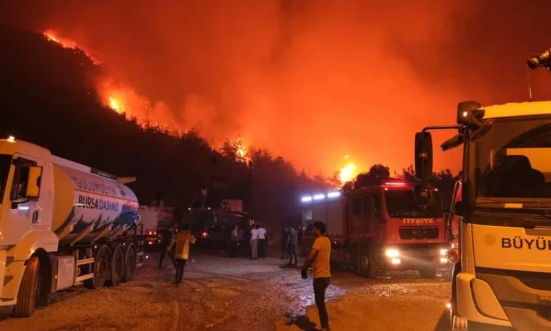 Пожарникарите во Турција се борат во неколку области, евакуирани се стотици луѓе (ВИДЕО)