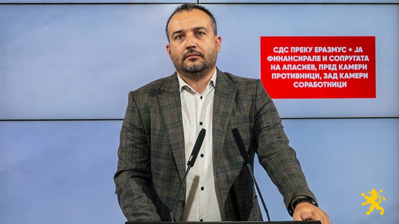 Лефков: СДС преку Еразмус + ја финансирале и сопругата на Апасиев, пред камери противници, зад камери соработници