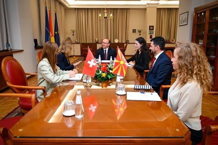 Проштална средба на претседателот на Собранието Гаши со швајцарската амбасадорка Улман