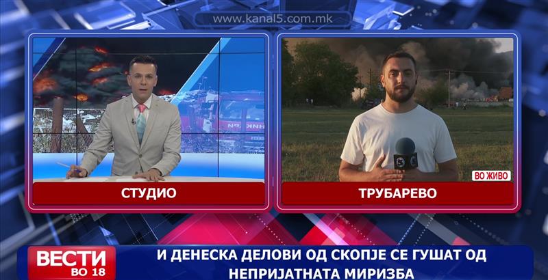Нов голем пожар изби на отпад кај Трубарево, облак од црн чад се издигна над Скопје 