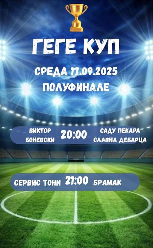 Започнуваат полуфиналните натпревари на „ГЕГЕ КУП“