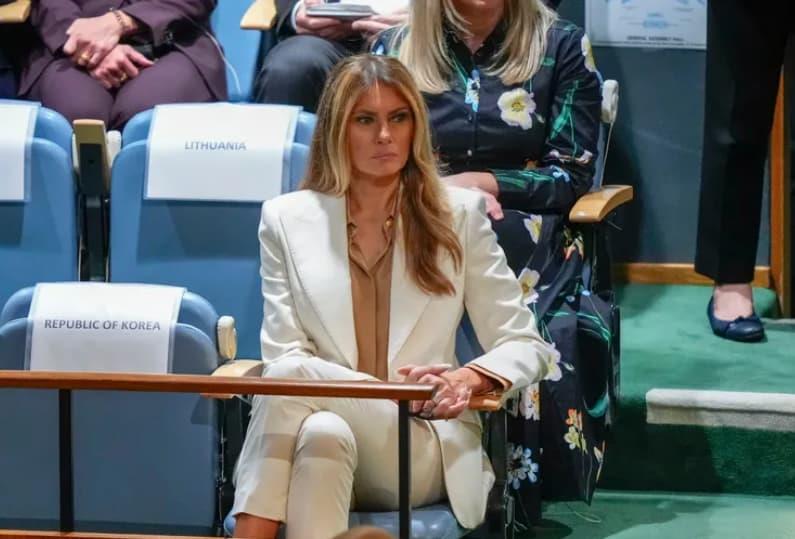 Снимена е реакцијата на Меланија, додека целата сала во ОН му аплаудира на Трамп (ВИДЕО)
