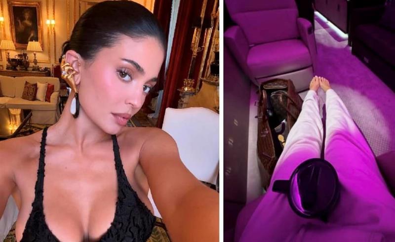 Кајли Џенер се пофали со чанта од 160.000 долари во приватниот авион (ФОТО)