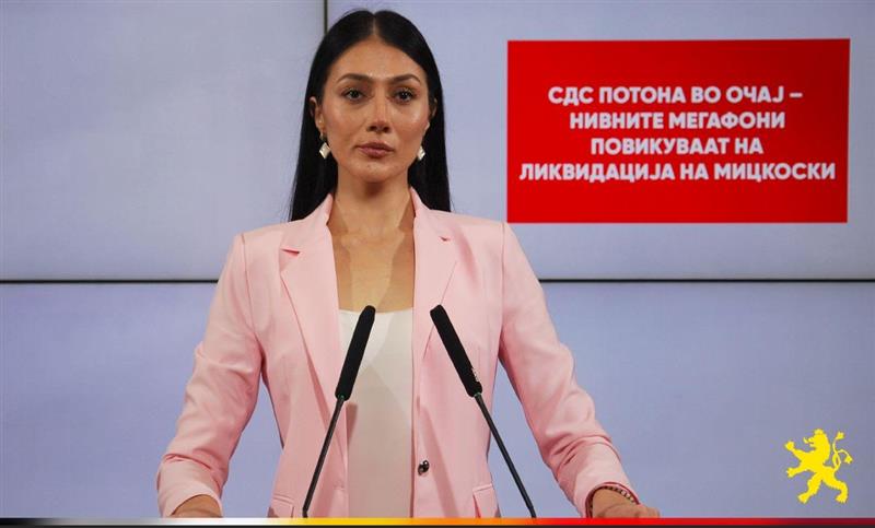 Андоновска: СДС потона во очај - нивните мегафони повикуваат на ликвидација на Мицкоски