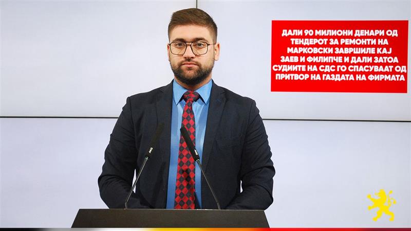 Манасиевски: Дали 90 милиони денари од тендерот за ремонти на Марковски завршиле кај Заев и Филипче?