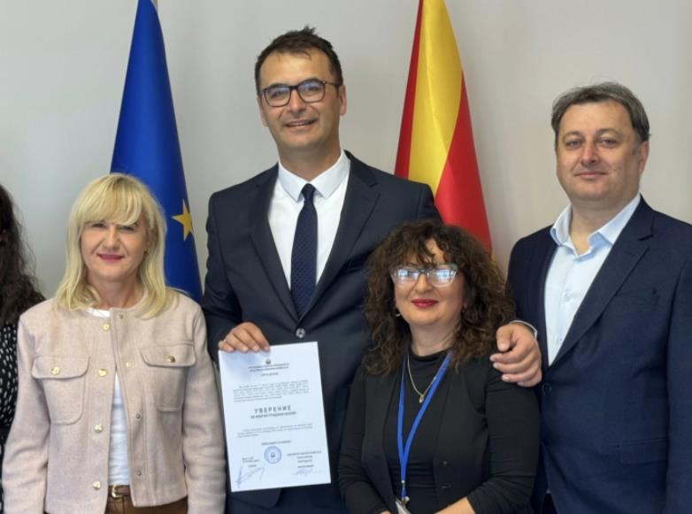 Александар Стојкоски го доби уверението за втор мандат како градоначалник на Општина Ѓорче Петров