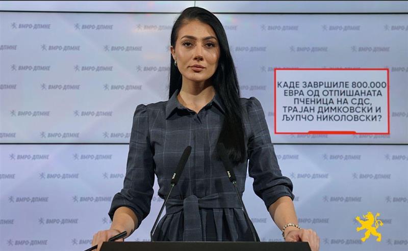 Андоновска: Каде завршиле 800.000 евра од отпишаната пченица на СДС, Трајан Димковски и Љупчо Николовски?