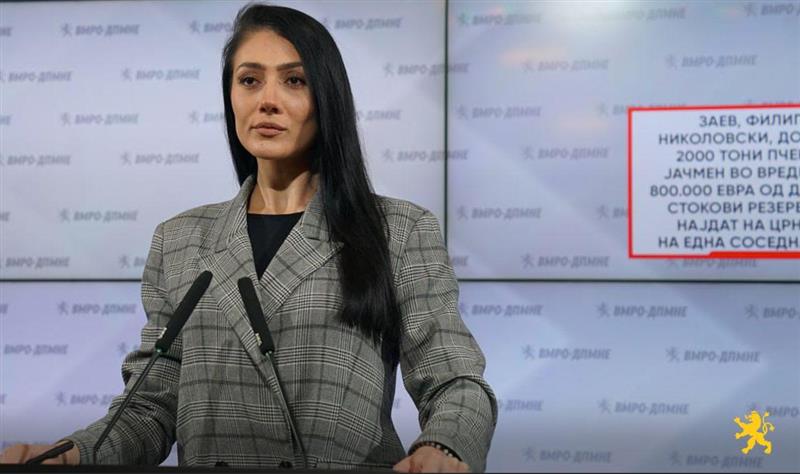 Aндоновска: Заев, Филипче и Николовски, дозволиле 2000 тони пченица и јачмен во вредност од 800.000 евра од државните стокови резерви да се најдат на црн пазар