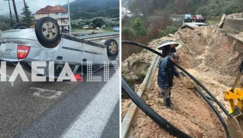 Хаос во Грција: Торнадо преврте автомобил во движење (ВИДЕО)