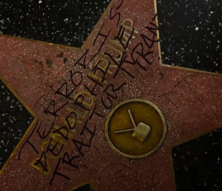 Фото: Некој напишал навреди на ѕвездата на Трамп на Холивудската патека на славните