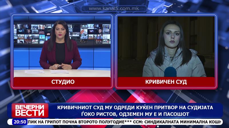 Кривичниот суд му одреди куќен притвор на судијата Ѓоко Ристов, одземен му е и пасошот 