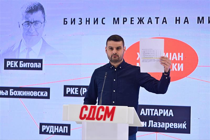 Димитријевиќ: Сања Божиновска внесува фирма од црната листа на САД во бизнис мрежата на Мицкоски