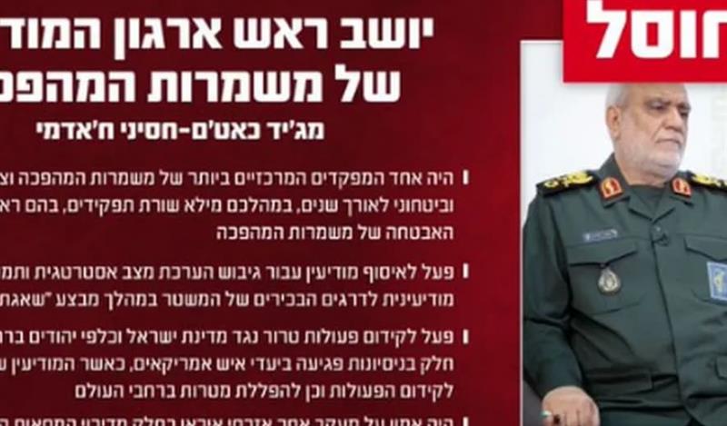Израел го елиминира шефот на иранското разузнување- откриени се деталите за убиството среде Техеран 