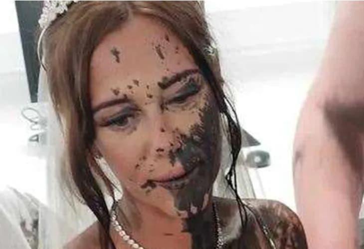 Свадба од соништата се претвори во кошмар: Невестата испрскана со црна боја пред шокираните сватови (ВИДЕО)