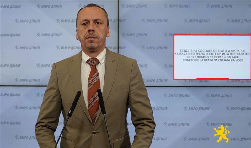 Петрушевски: Газдата на СДС Заев се врати, а Филипче како да е во транс и уште си игра претседател