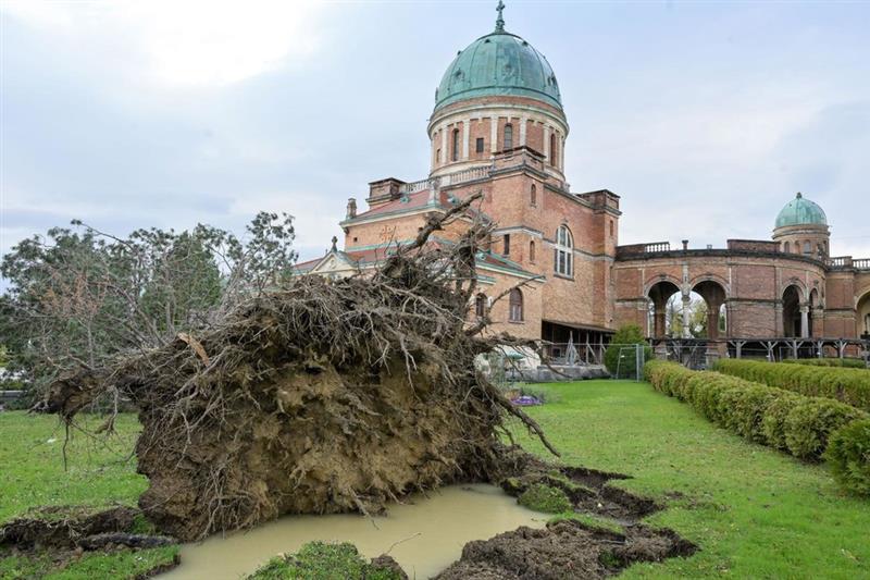 Фото: Невреме во Загреб, паднати фасади, дрвја...