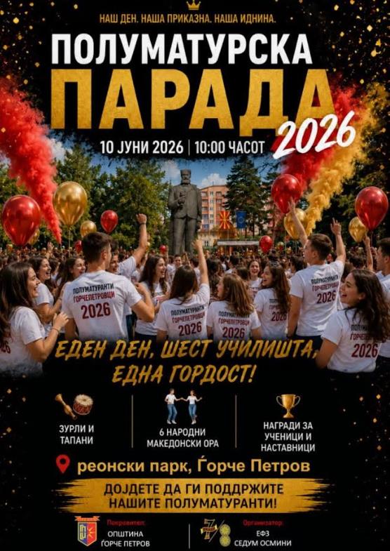 Прва полуматурска парада во Ѓорче Петров – еден ден, шест училишта, една гордост