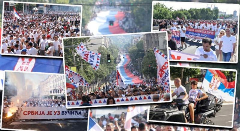 Илјадници симпатизери на Вучиќ се собраа на марш во Белград 