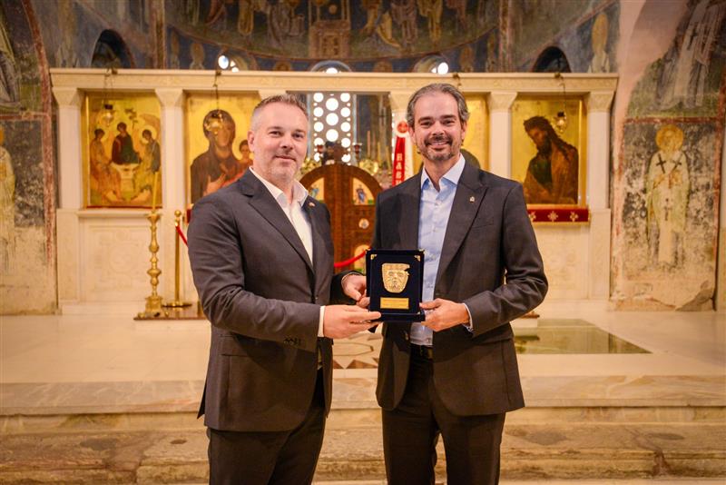 Директорот на Бирото за јавна безбедност Јанев, во Охрид го пречека генералниот секретар на Интерпол Уркиза
