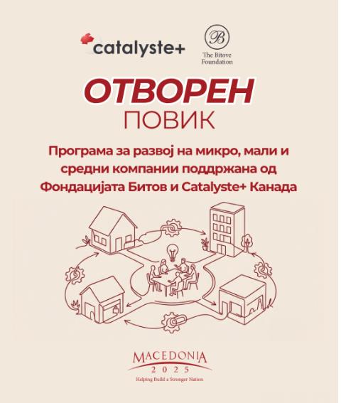Македонија2025 објавува повик за апликации од македонски компании за Битов Програмата за претприемачи