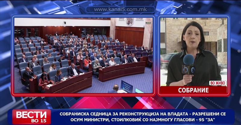 Собраниска седница за реконструкција на Владата – разрешени се осум министри, Стоилковиќ со најмногу гласови – 95 „за“