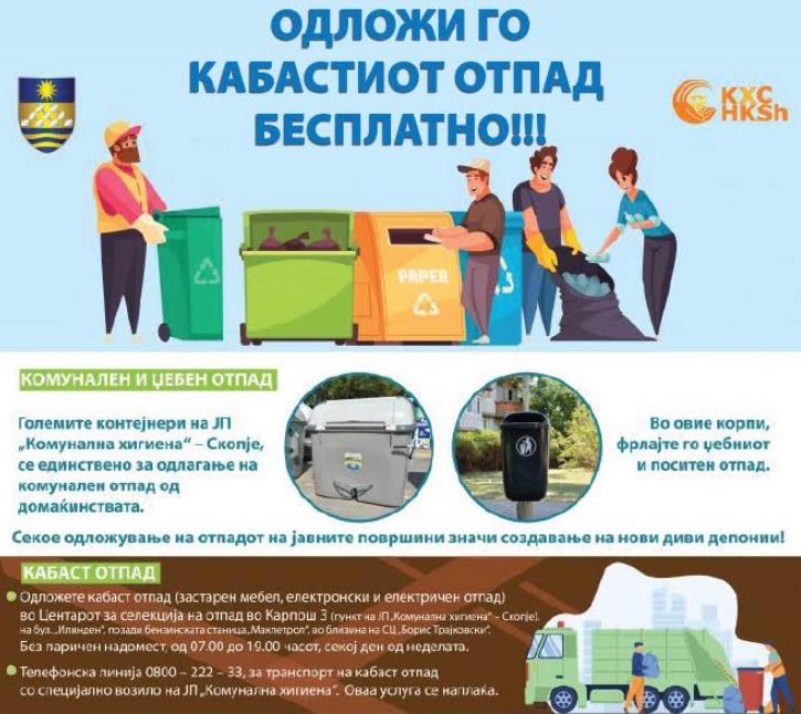 Бесплатно одлагање на кабаст отпад во центарот за селекција во Карпош