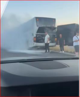 Се запали автобус на „Дурмо Турс“ на автопатот Тетово Гостивар