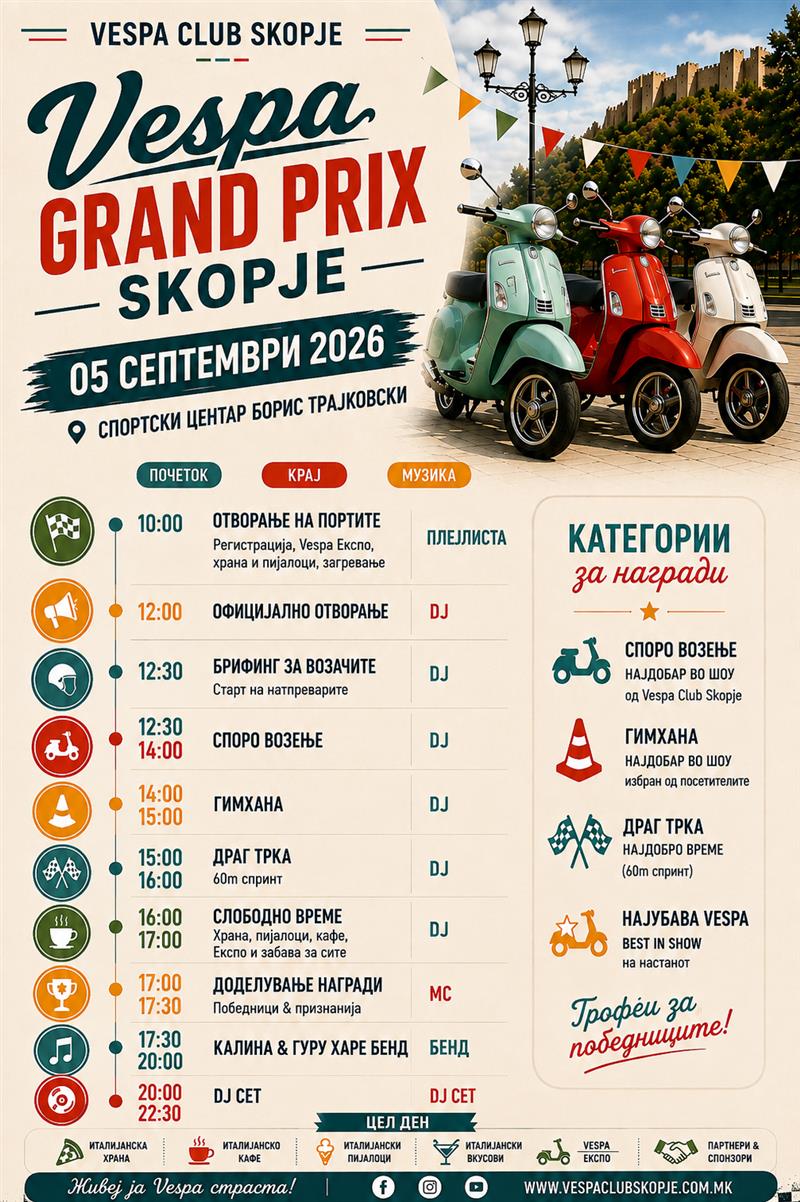 Од Рим до Скопје – Vespa Grand Prix Skopje 2026