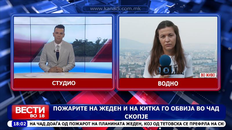 Пожарите на Жеден и на Китка го обвија Скопје во чад, воздухот во градот меѓу најзагадените во светот 